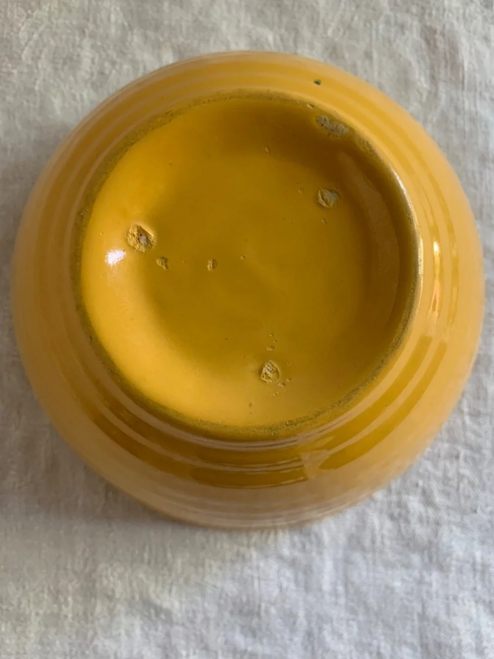 Vintage Bauer Ringware Chinese Yellow Fruit Bowl 5.5” Beehive Pottery